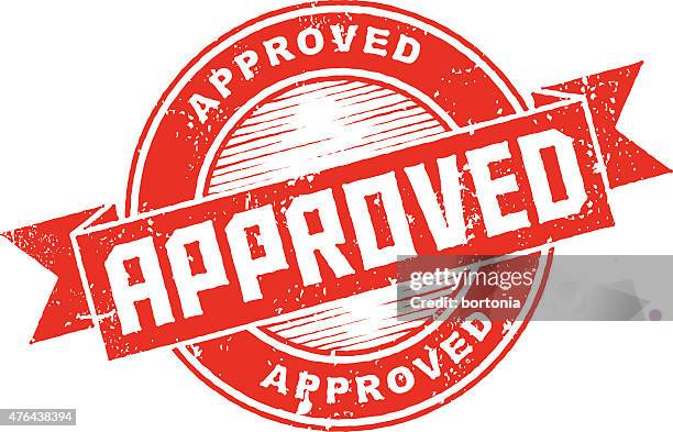 approved rubber stamp ink imprint icon (transparent background) - approved stamp stock illustrations