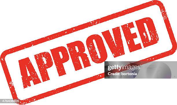 approved rubber stamp ink imprint icon (transparent background) - approval stock illustrations