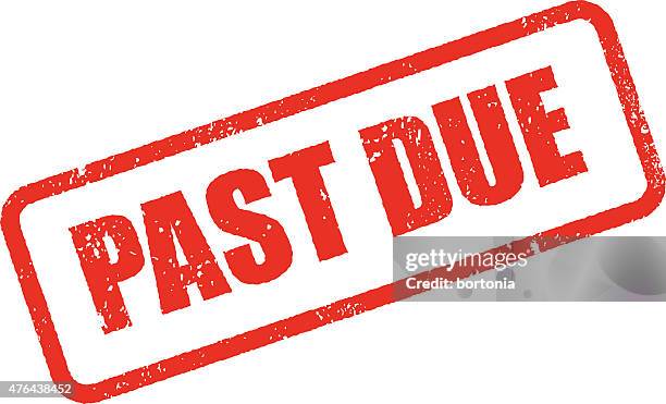 past due rubber stamp ink imprint icon (transparent background) - past due stamp stock illustrations