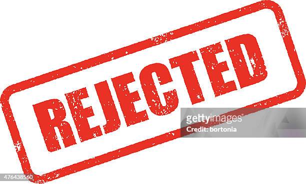rejected rubber stamp ink imprint icon (transparent background) - rejection stock illustrations