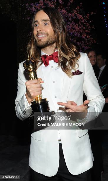 Oscar Winner for Best Actor In A Supporting Role in "Dallas Buyers Club" Jared Leto arrives at the Governor's Ball following the 86th Academy Awards...
