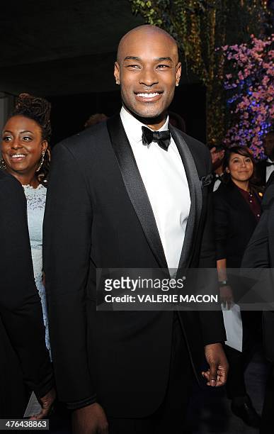 Model/actor Tyson Beckford arrives at the Governor's Ball following the 86th Academy Awards on March 2nd, 2014 in Hollywood, California. AFP PHOTO /...