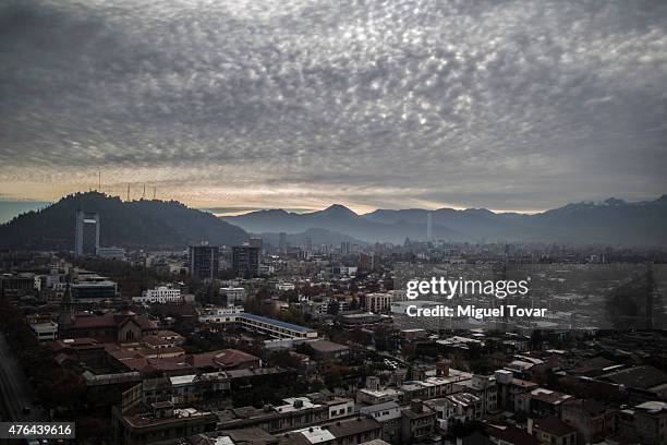 View of Santiago de Chile, one of the host cities of 2015 Copa America Chile, on June 09, 2015 in Santiago, Chile.