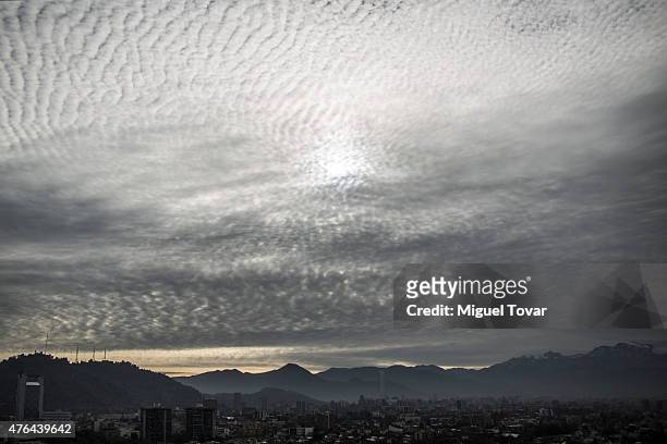 View of Santiago de Chile, one of the host cities of 2015 Copa America Chile, on June 09, 2015 in Santiago, Chile.