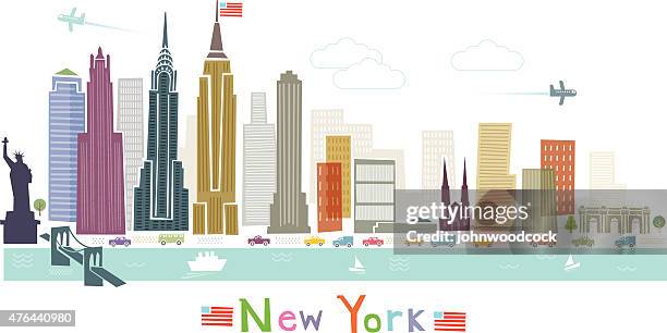 new york illustration - manhattan stock illustrations