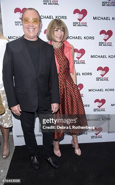 Michael Kors and Anna Wintour attend the celebration of God's Love We Deliver returning to Soho with a dedication of the new Michael Kors building on...