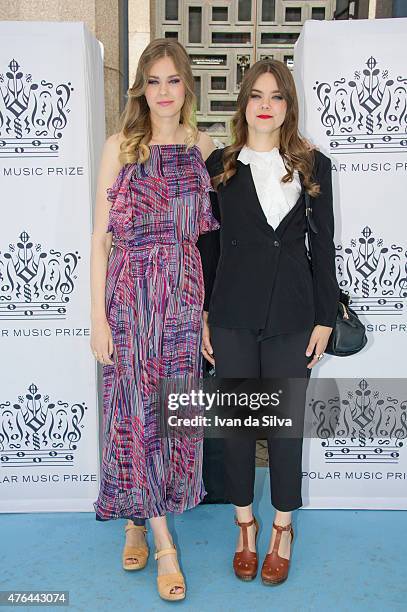 Johanna Soderberg and Klara Soderberg attend Polar Music Prize at Stockholm Concert Hall on June 9, 2015 in Stockholm, Sweden.