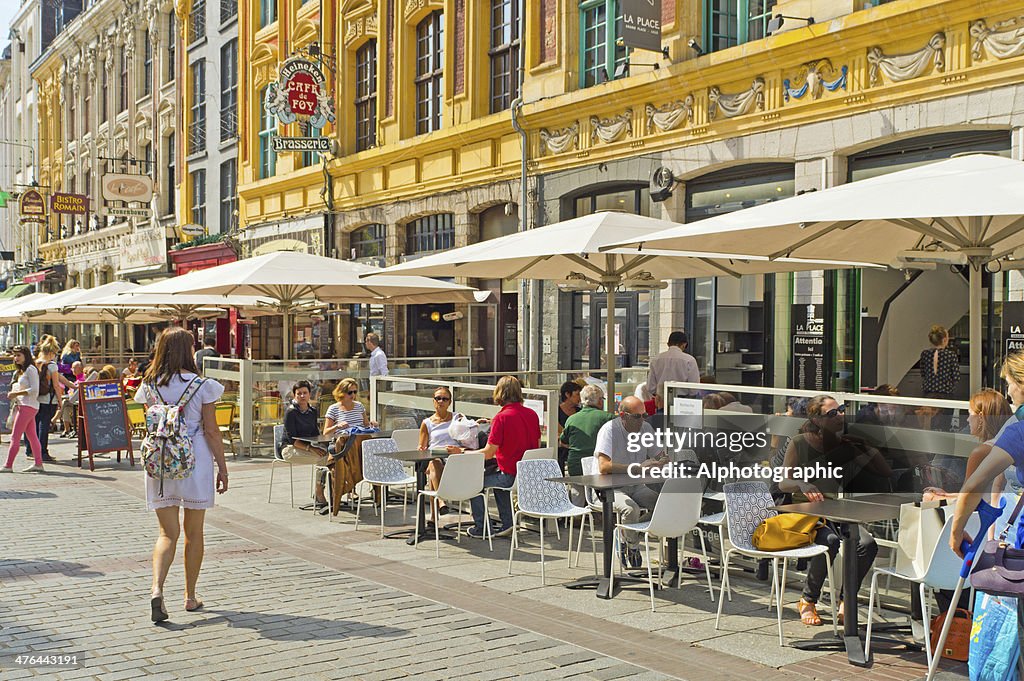 Street cafe restaurant in Lille France