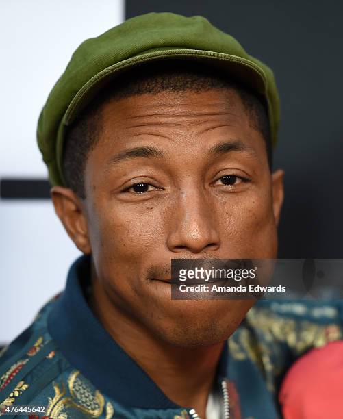 Executive Producer Pharrell Williams attends the Los Angeles premiere of 'Dope' in partnership with the Los Angeles Film Festival at Regal Cinemas...