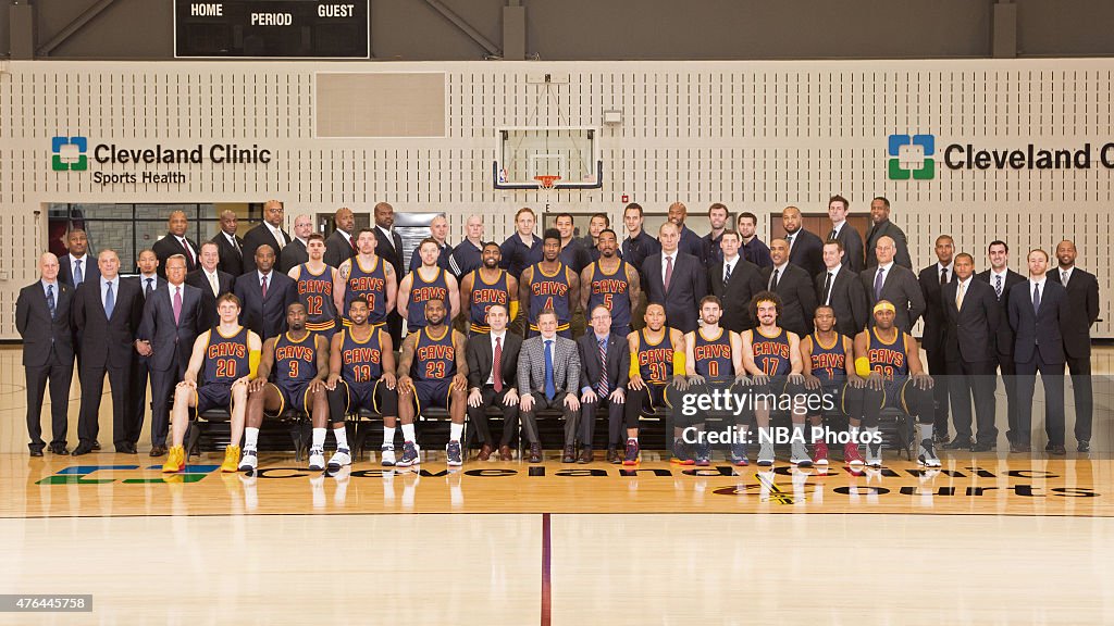 Cavaliers Roster 2015 The Cleveland Cavaliers pose for a team photo on April 1, 2015 at the ...