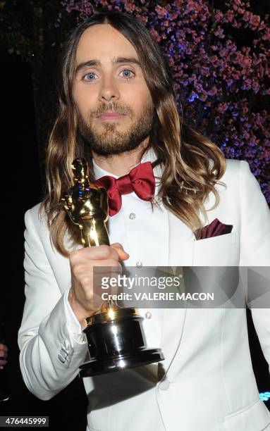 Oscar Winner for Best Actor In A Supporting Role in "Dallas Buyers Club" Jared Leto arrives at the Governor's Ball following the 86th Academy Awards...