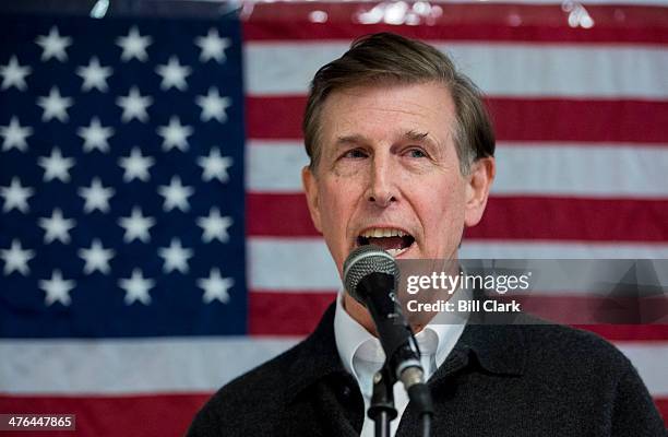 Former Virginia Lieutenant Gov. Donald S. Beyer Jr., speaks during the Mount Vernon District Democratic Committee's annual Mardi Gras fundraiser at...