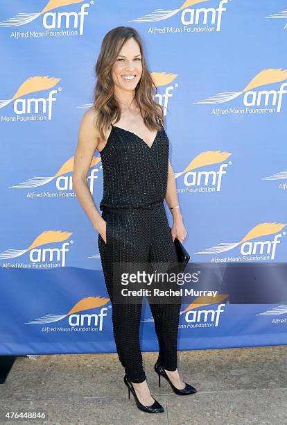 Actress Hilary Swank attends Alfred Mann Foundation's an Evening Under The Stars with Andrea Bocelli on June 8, 2015 in Los Angeles, California.