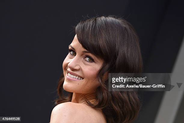 Actress Carla Gugino arrives at the Premiere Of Warner Bros. Pictures' 'San Andreas' at TCL Chinese Theatre on May 26, 2015 in Hollywood, California.