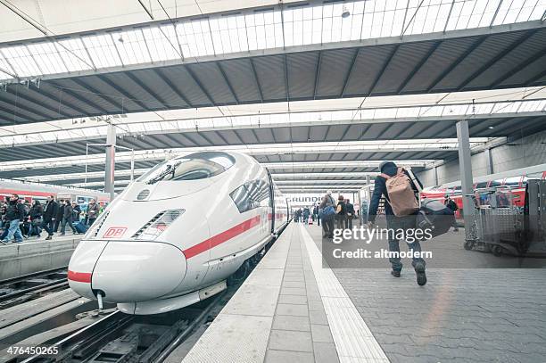 ice - german express train - deutsche bahn stock pictures, royalty-free photos & images