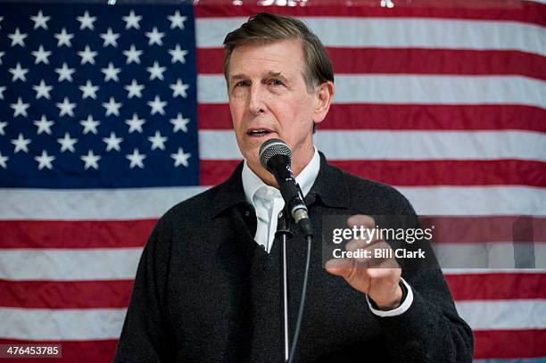 Former Virginia Lieutenant Gov. Donald S. Beyer Jr., speaks during the Mount Vernon District Democratic Committee's annual Mardi Gras fundraiser at...