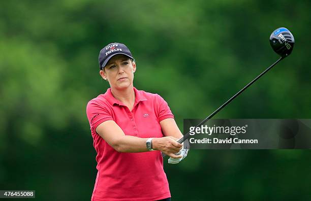 Cristie Kerr of the USA in action during the pro-am as a preview for the 2015 KPMG Women's PGA Championship on the West Course at Westchester Country...