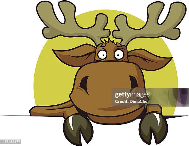 cartoon elk - reindeer horns stock illustrations