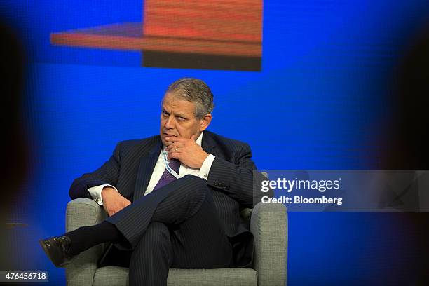 Luis Robles Miaja, chairman of BBVA Bancomer and president of the Mexican Banking Association , listens during the BBVA Bancomer national board...