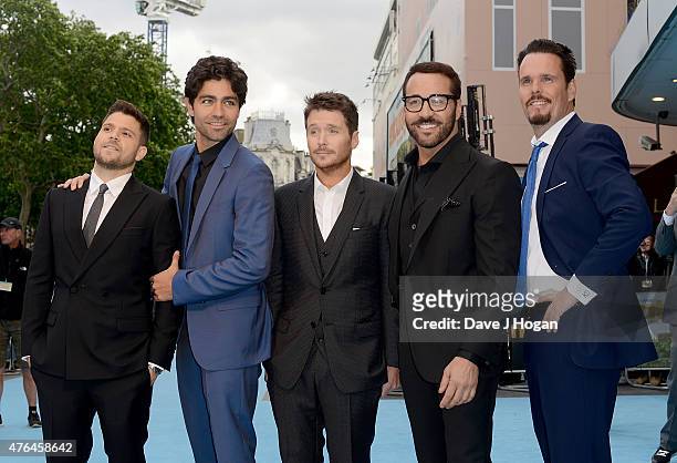 Jerry Ferrara, Adrian Grenier, Kevin Connolly, Jeremy Piven and Kevin Dillon attend the European Premiere of "Entourage" at Vue West End on June 9,...