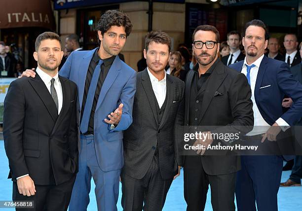 Jerry Ferrara, Adrian Grenier, Kevin Connolly, Jeremy Piven and Kevin Dillon attend the European Premiere of "Entourage" at Vue West End on June 9,...