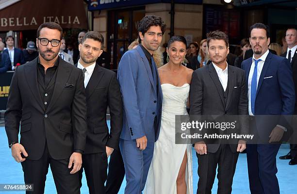 Jerry Ferrara, Adrian Grenier, Emmanuelle Chriqui, Kevin Connolly, Jeremy Piven and Kevin Dillon attend the European Premiere of "Entourage" at Vue...