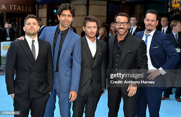 Jerry Ferrara, Adrian Grenier, Kevin Connolly, Jeremy Piven and Kevin Dillon attend the European Premiere of "Entourage" at Vue West End on June 9,...