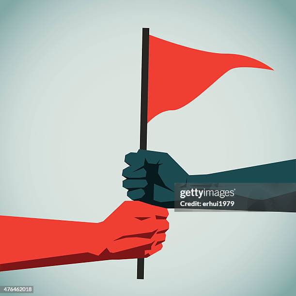 teamwork - revolutionary war flag stock illustrations