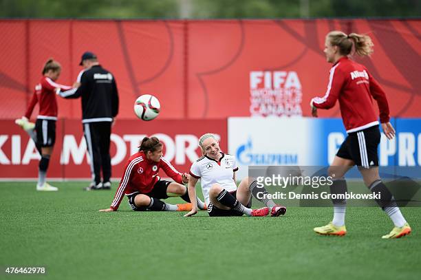 Pauline Bremer of Germany practices during a training session at Wesley Cover Park on June 9, 2015 in Ottawa, Canada.