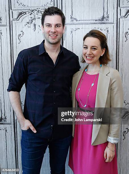 Tim Morehouse and Sarah Hughes in conversation during AOL BUILD Speaker Series at AOL Studios In New York on June 9, 2015 in New York City.