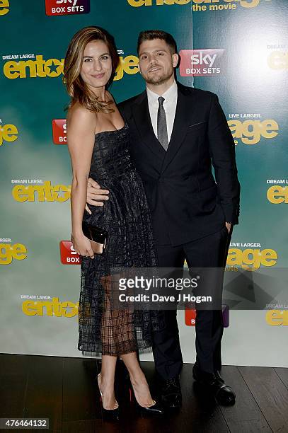 Breanne Racano and Jerry Ferrara attend the "Entourage" After Party at the Rumpus Room in the Mondrian London Hotel on June 9, 2015 in London,...
