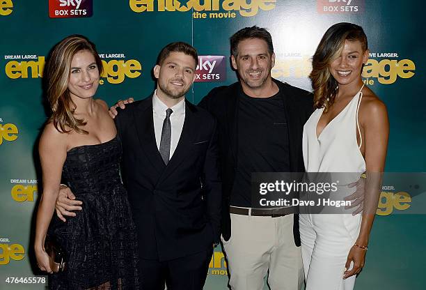 Breanne Racano, Jerry Ferrara, Stephen Levinson and guest attend the "Entourage" After Party at the Rumpus Room in the Mondrian London Hotel on June...