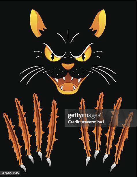 cat scratch fever - cat nails stock illustrations