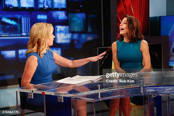 Bethenny Frankel visits "After The Bell" with host Melissa Francis on FOX Business Network at FOX Studios on June 9, 2015 in New York City.