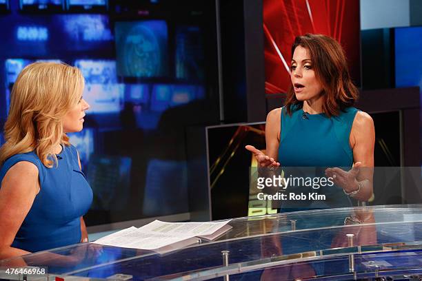 Bethenny Frankel visits "After The Bell" with host Melissa Francis on FOX Business Network at FOX Studios on June 9, 2015 in New York City.
