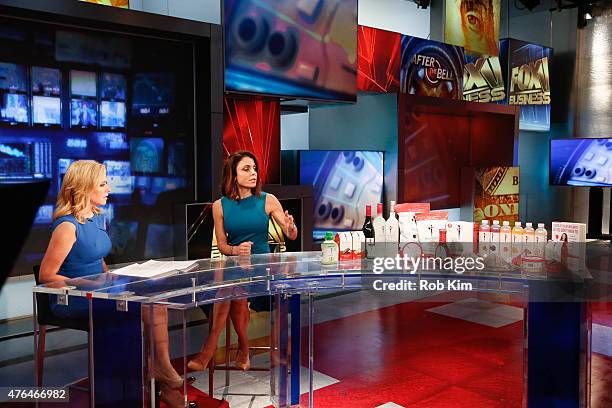 Bethenny Frankel visits "After The Bell" with host Melissa Francis on FOX Business Network at FOX Studios on June 9, 2015 in New York City.