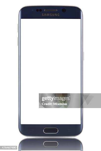 samsung galaxy s6 edge with blank screen and clipping path - android phone stock pictures, royalty-free photos & images