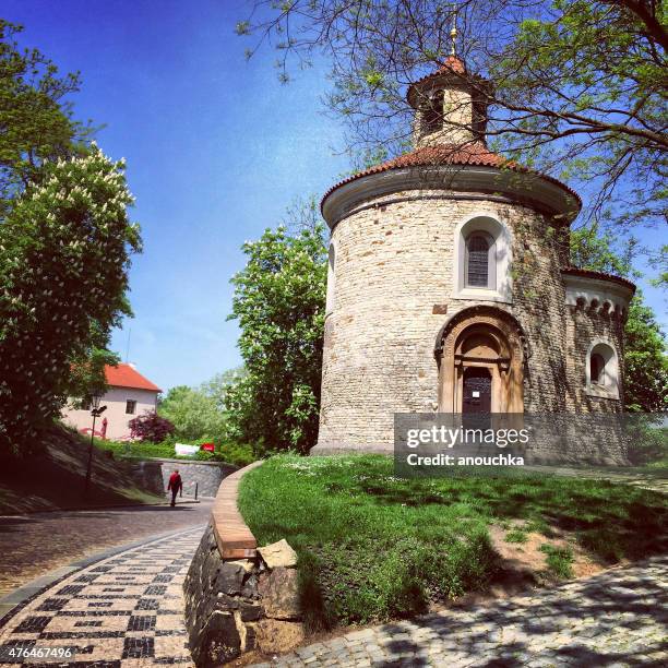 rotunda st.martin, vysehrad, prague - rotunda 個照片及圖片檔