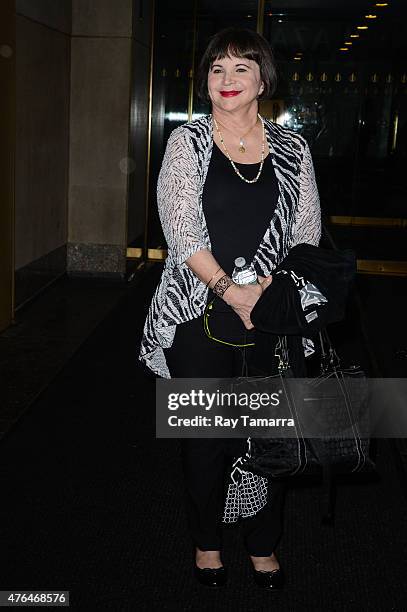 Actress Cindy Williams leaves the "Today Show" taping at the NBC Rockefeller Center Studios on June 9, 2015 in New York City.