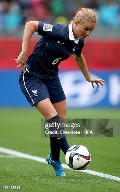 Amandine Henry of France in action during the FIFA Women's World Cup 2015 Group F match between France and England at the Moncton Stadium on June 9,...