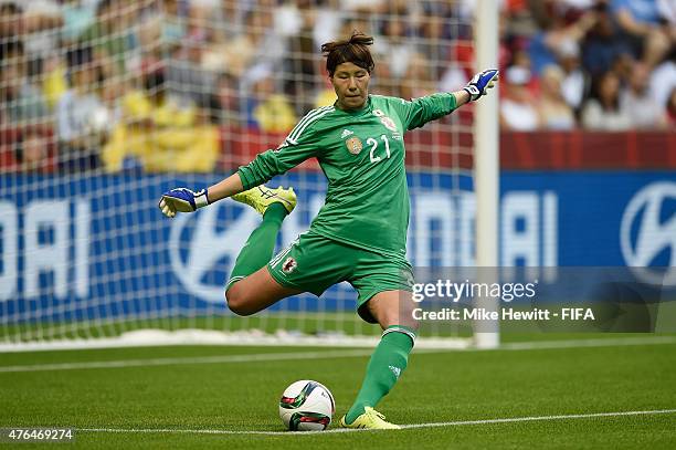 Erina Yamane of Japan in action during the FIFA Women's World Cup 2015 Group C match between Japan and Switzerland at BC Place Stadium on June 8,...