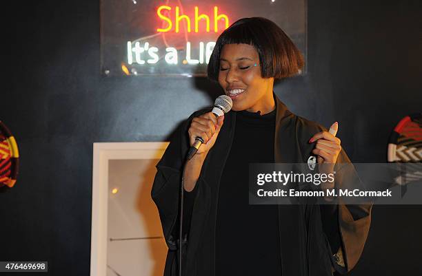 Brown performs at the Elephant Haven charity art auction on June 9, 2015 in London, England.