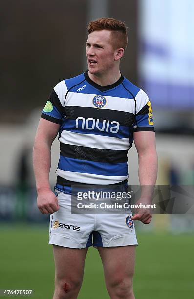 Rory Jennings of Bath during the The U18 Academy Finals Day match between Bath and Gloucester at Allianz Park on February 17, 2014 in Barnet, England.