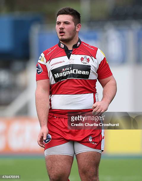 Jack Spencer of Gloucester during the The U18 Academy Finals Day match between Bath and Gloucester at Allianz Park on February 17, 2014 in Barnet,...