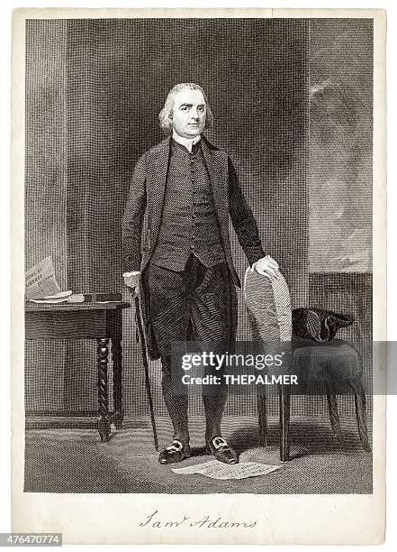 samuel adams engraving - sam adams beer stock illustrations