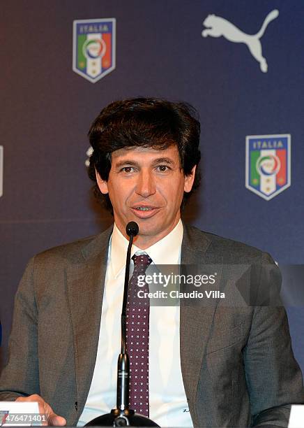 Demetrio Albertini of Italy during an unveiling of the new Italy team kit at Malpensa Airport on March 3, 2014 in Milan, Italy.