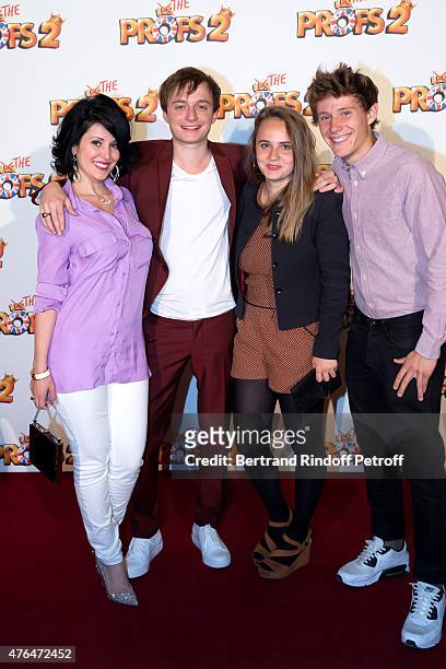 Actor Tom Hudson standing etween Students of the movie attend 'Les Profs 2' : Paris Premiere at Le Grand Rex on June 9, 2015 in Paris, France.