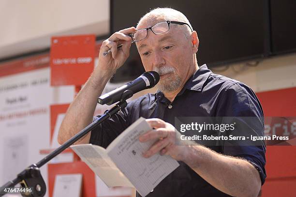 Italian author and writer Paolo Nori attends the presentation of his latest book "Piccola Battaglia Portatile" at Coop Ambasciatori Bookstore on June...