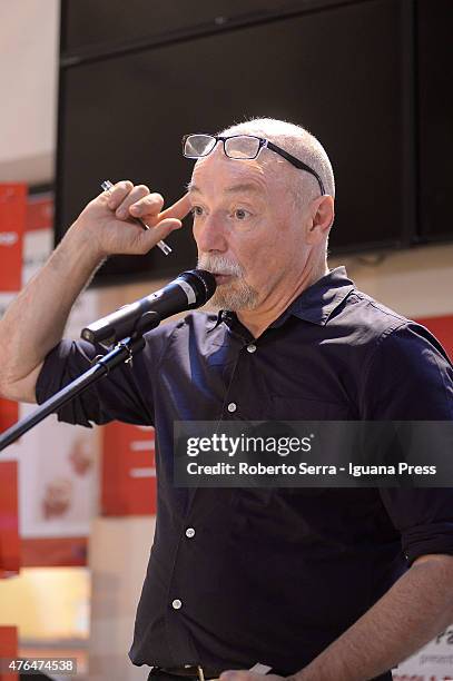 Italian author and writer Paolo Nori attends the presentation of his latest book "Piccola Battaglia Portatile" at Coop Ambasciatori Bookstore on June...