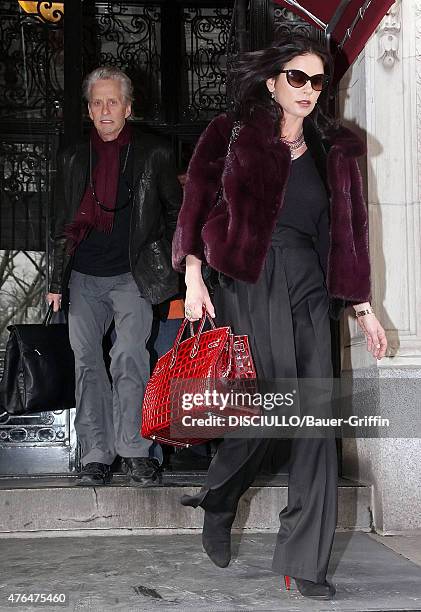 Michael Douglas and Catherine Zeta-Jones are seen on January 11, 2011 in New York City.